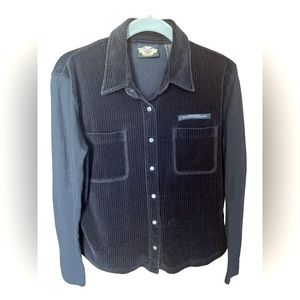 🔥🔥🔥Harley Davidson Beautiful multi media, corduroy long sleeve blouse